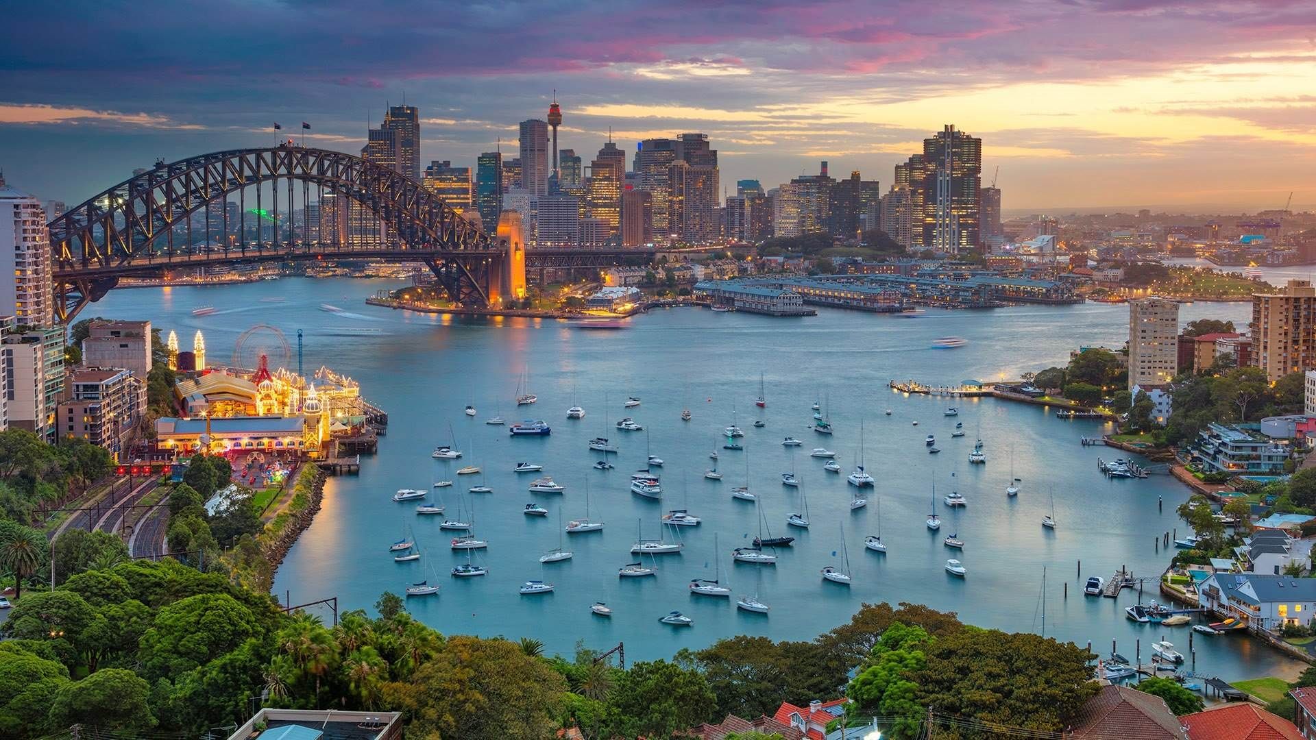 澳大利亚悉尼和杰克逊港俯瞰图(08 rudybalasko / istock / getty