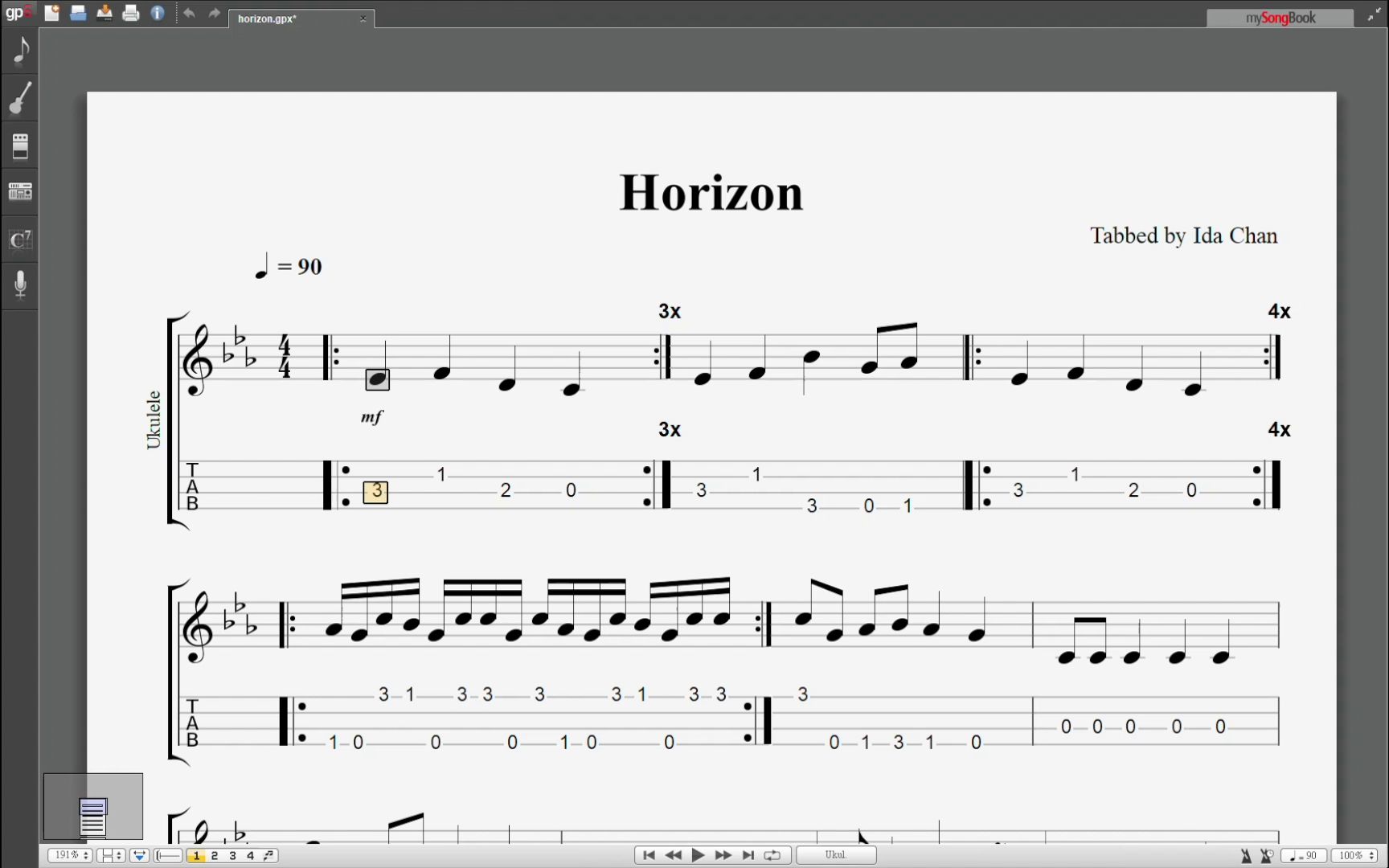 [图]【Ukulele乐谱】Horizon