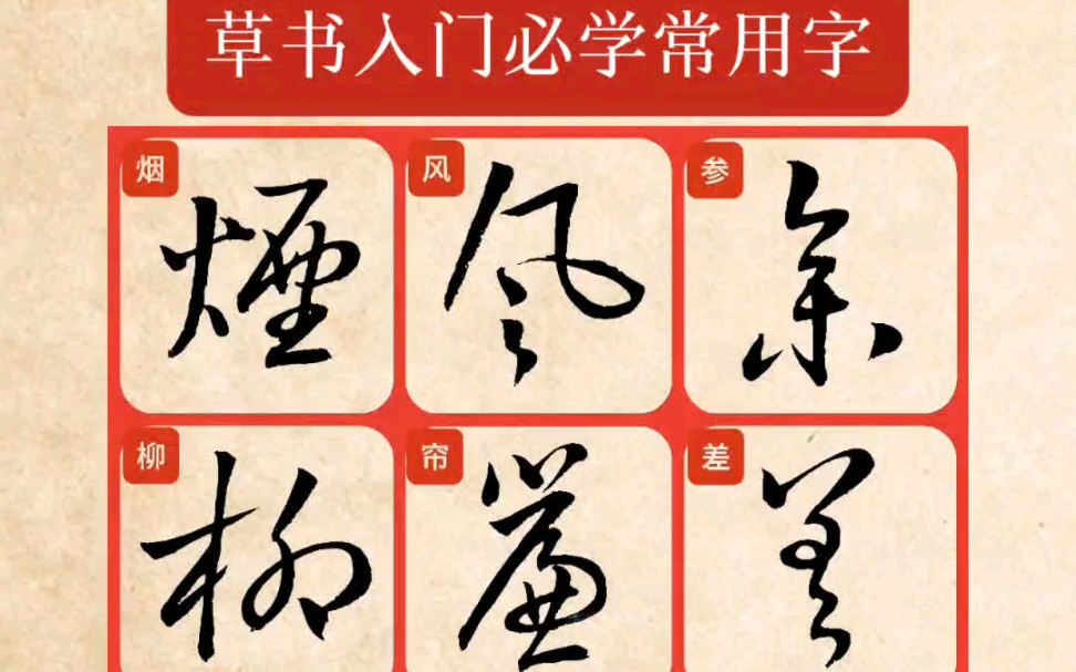 草書入門必學常用字