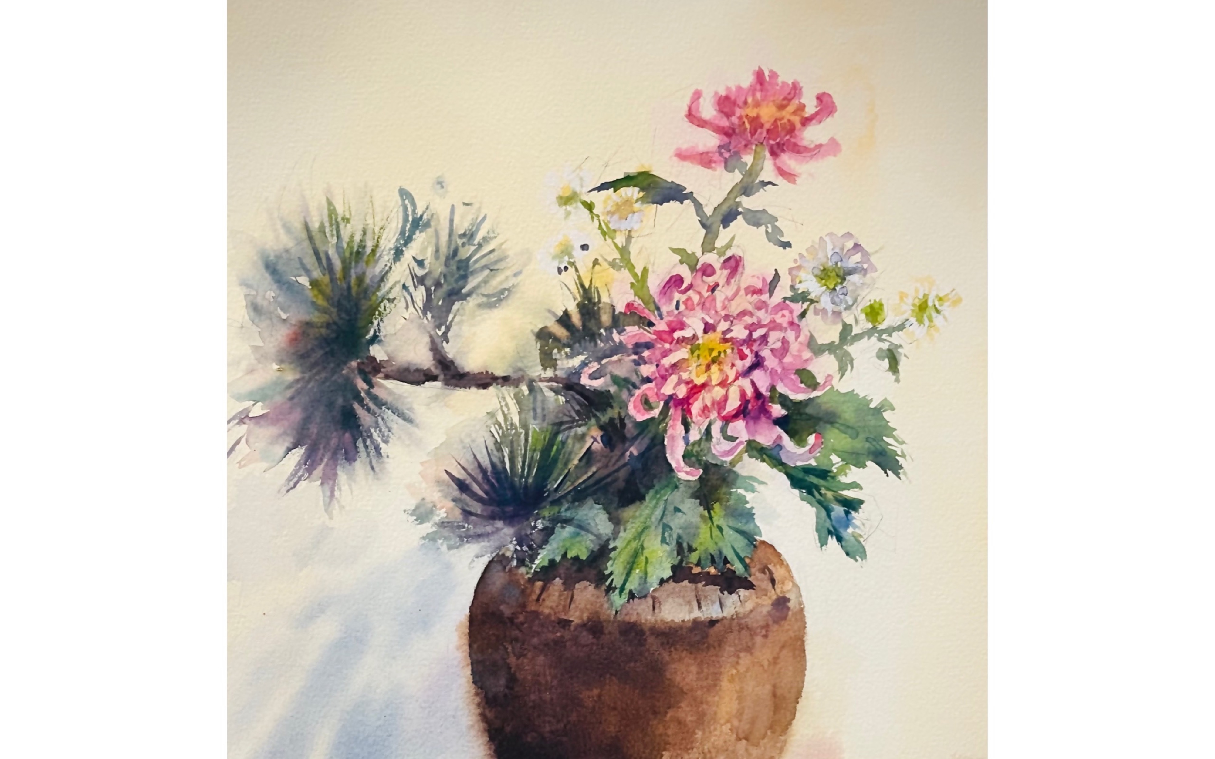 水彩花卉静物教程-禅意静物的画法