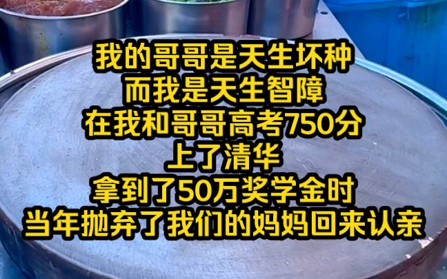 我的哥哥是天生坏种,而我是天生智障,就在我和哥哥高考750分上了清华,拿到了50万奖学金时,当年抛弃了我们的妈妈回来认亲,多亏了我当初义无反顾...