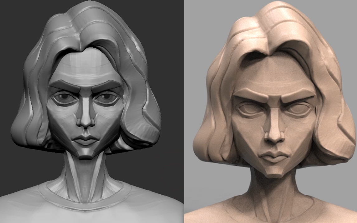 3d建模雕刻人物肖像zbrush从零开始制作的角色模型