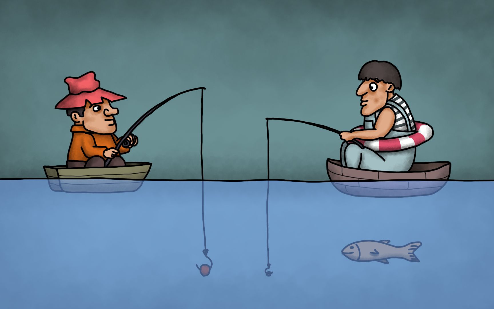 咖子谜题:两个人当中,哪一个是专业的捕鱼人?