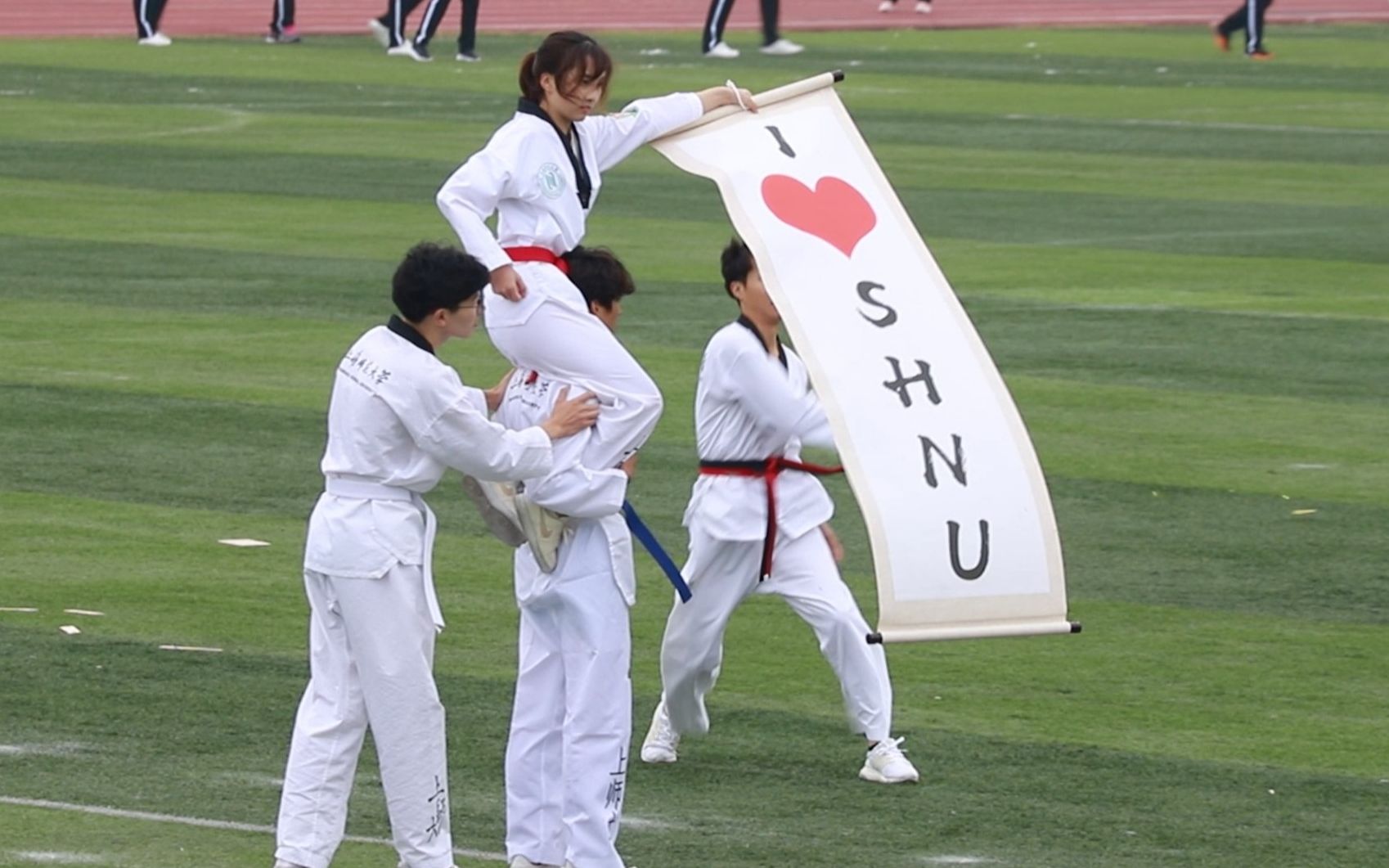 上师大2019校运会跆拳道表演 - 各种华丽的踢木板_哔哩哔哩 (゜-゜)つ