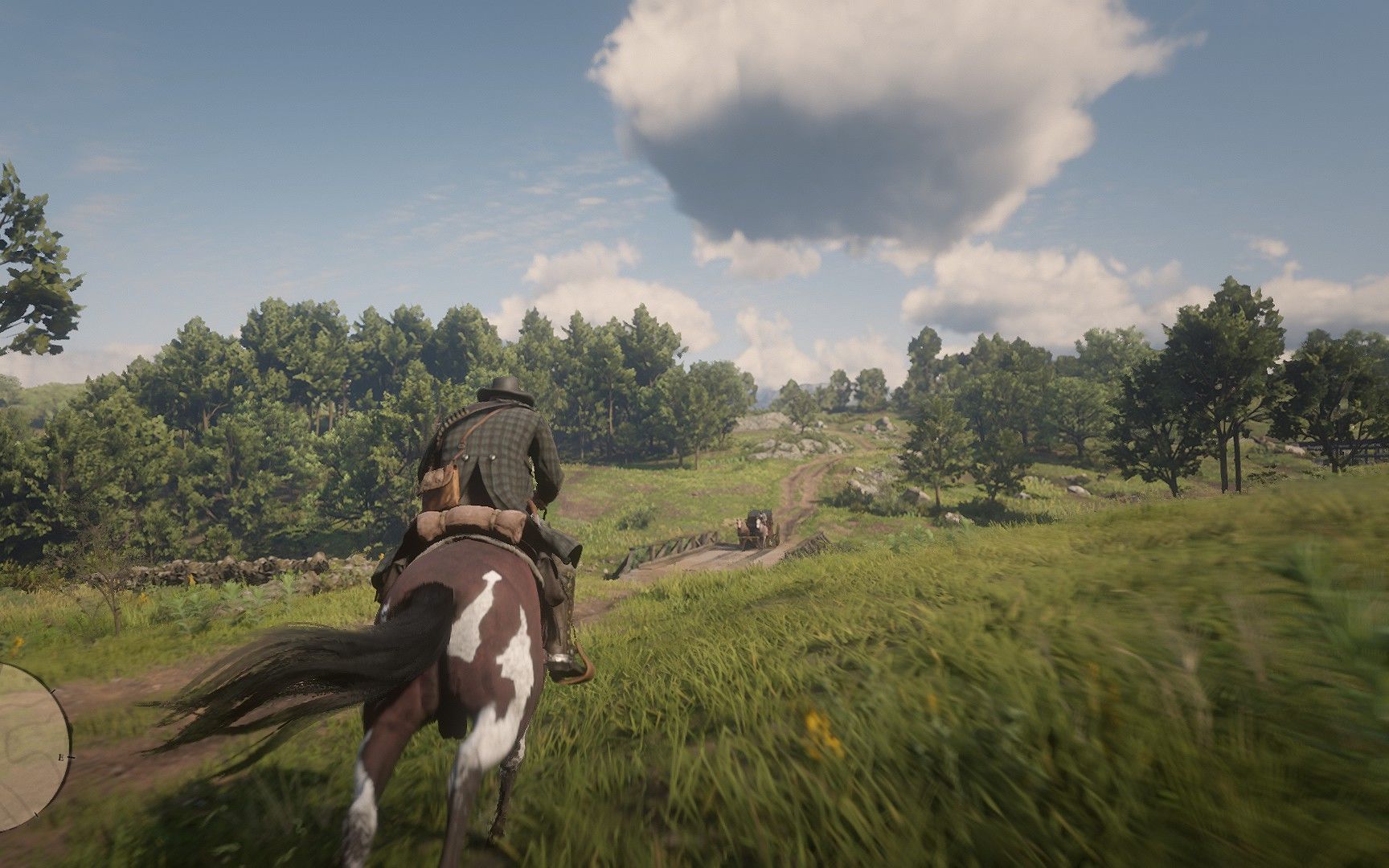 《荒野大镖客:救赎2》从开局雪庄骑行至圣丹尼斯酒吧(看风景)_荒野大