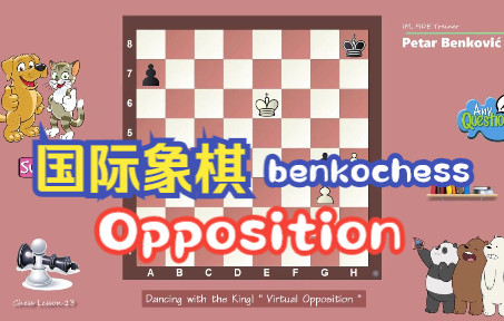 国际象棋benkochess 国际象棋残局篇: 王兵残局,Chess Endgame  Virtual & Distant Opposition.