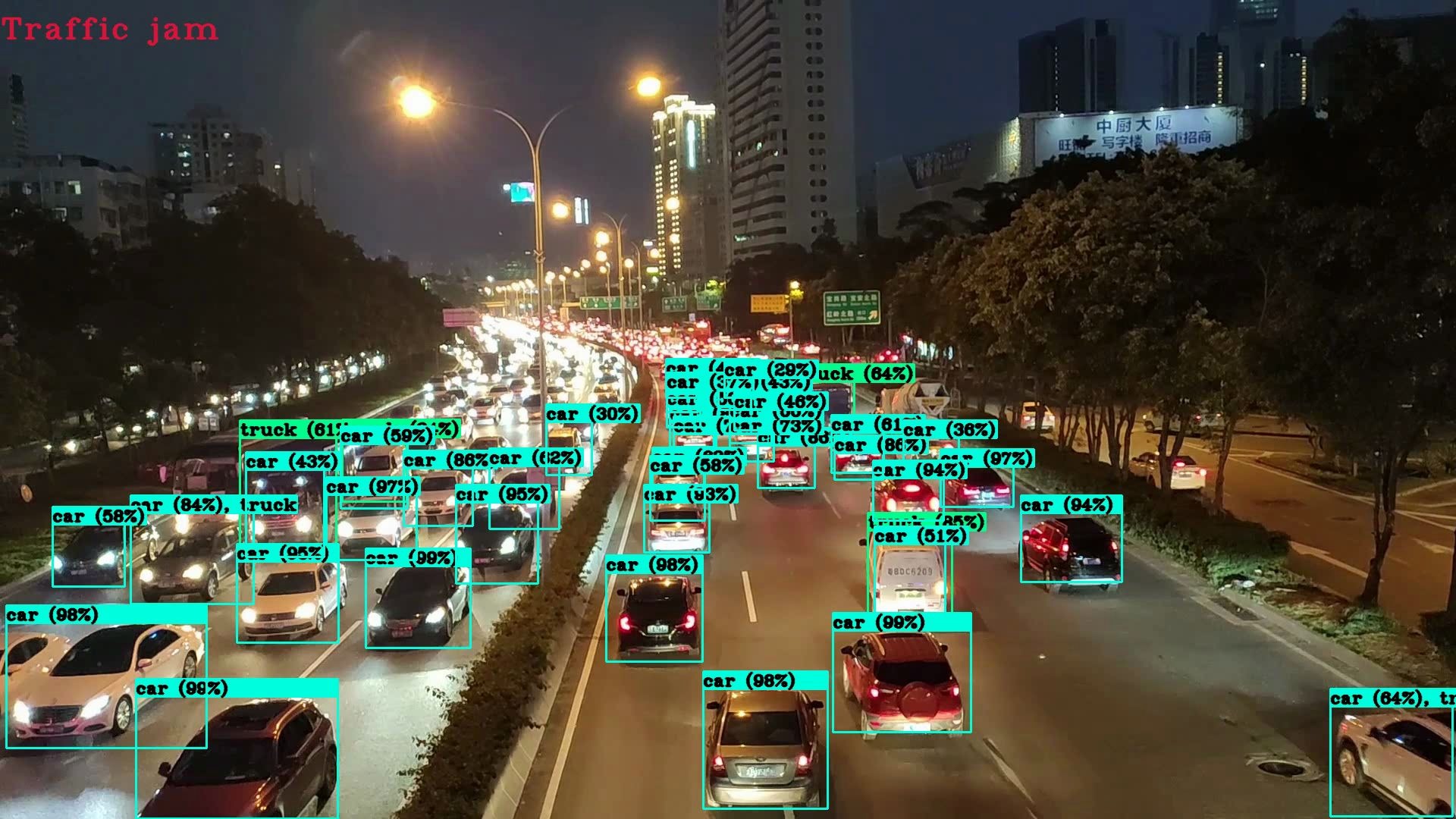 基于alexeyabdarknet的实时视频目标检测车辆