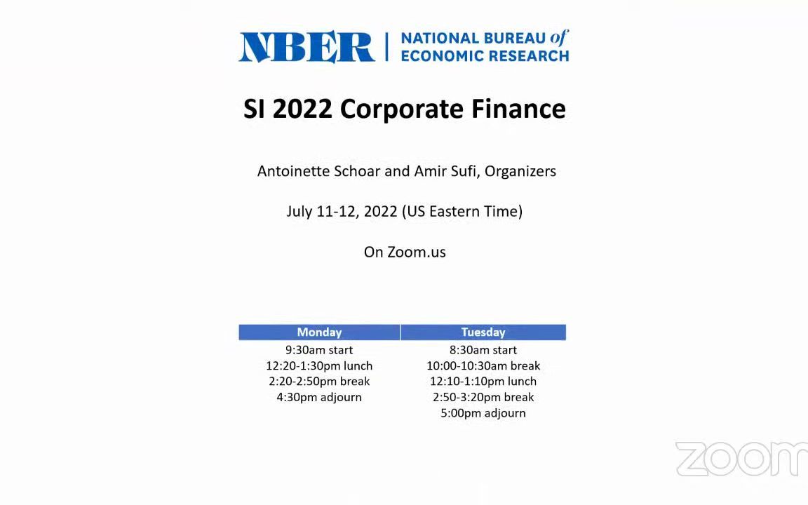 [图]20220712 NBER SI 2022 Corporate Finance