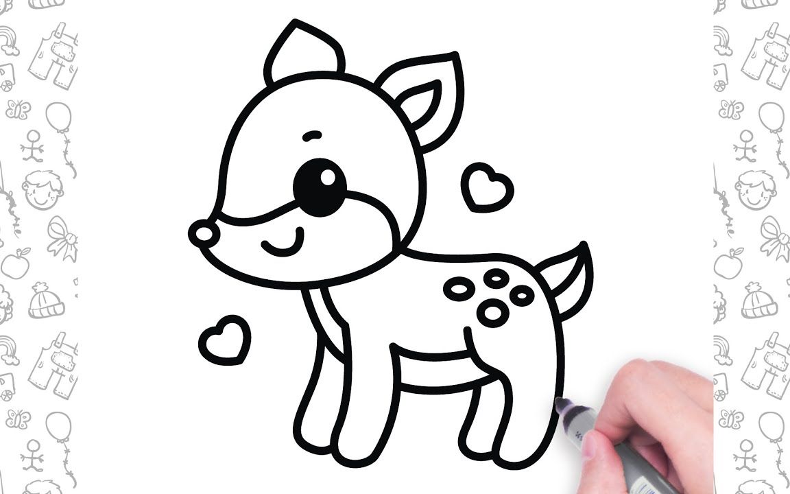 和我一起学画画,今天我们来画一头可爱的小鹿!