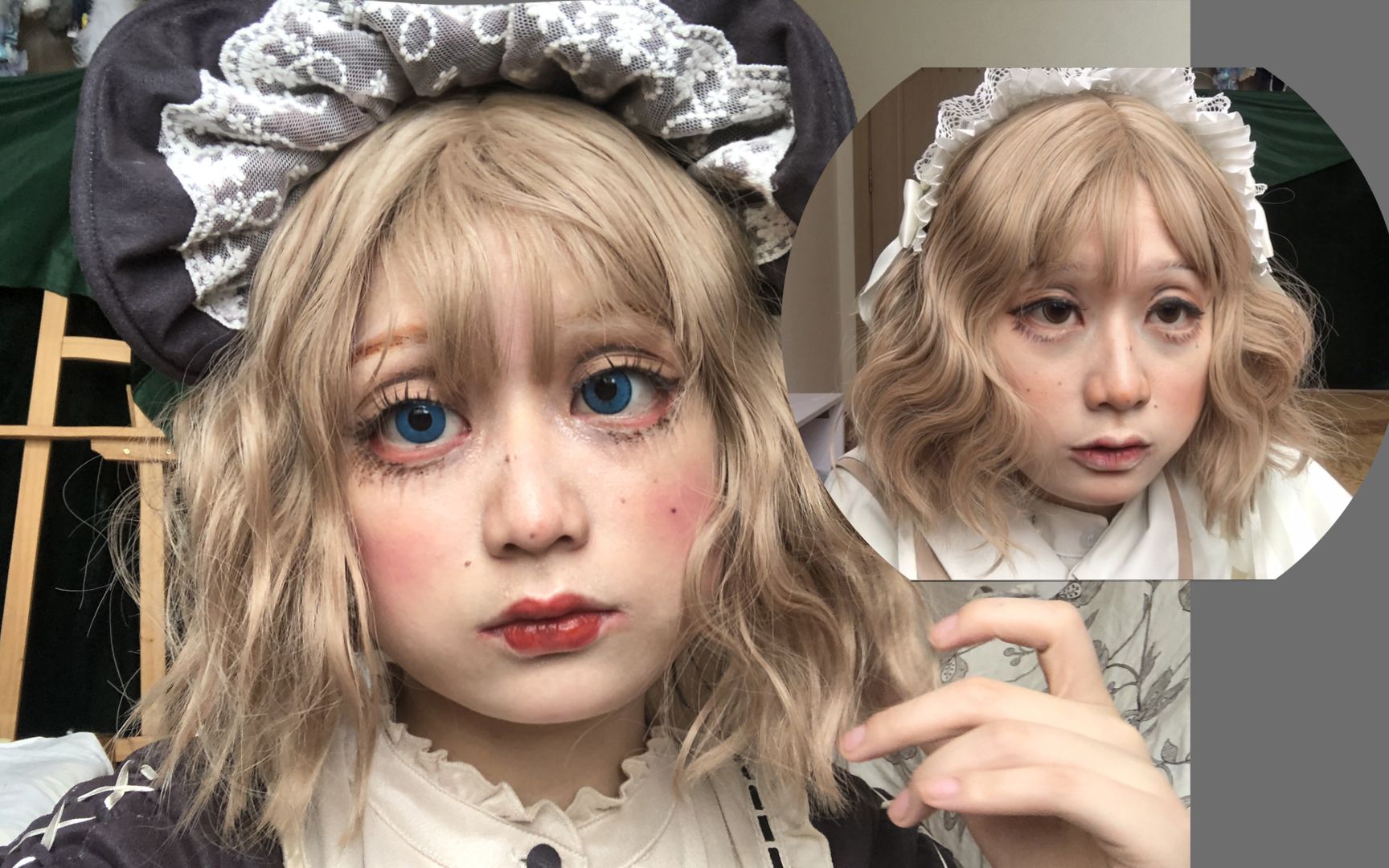 金发碧眼洋娃娃淡颜真人bjd妆容78lolita万用妆面75减龄幼龄换脸