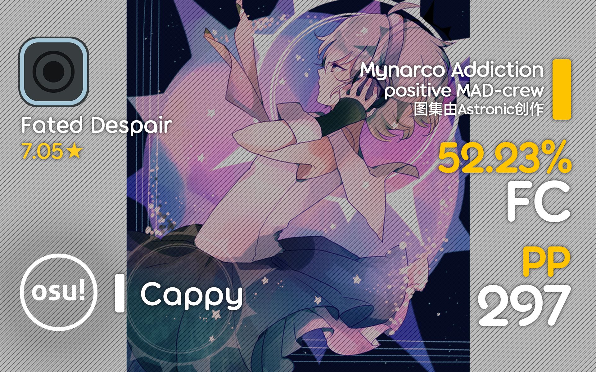 Cappy丨297pp 52.23%FC丨positive MADcrew  Mynarco Addiction [Fated Despair]哔哩哔哩bilibili