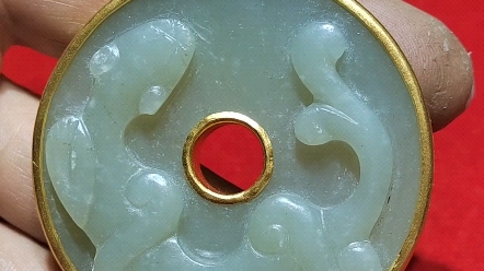 纯手工包金,17克#手工包金 #玉镶嵌 #包金 #足金镶嵌 #和田玉包金