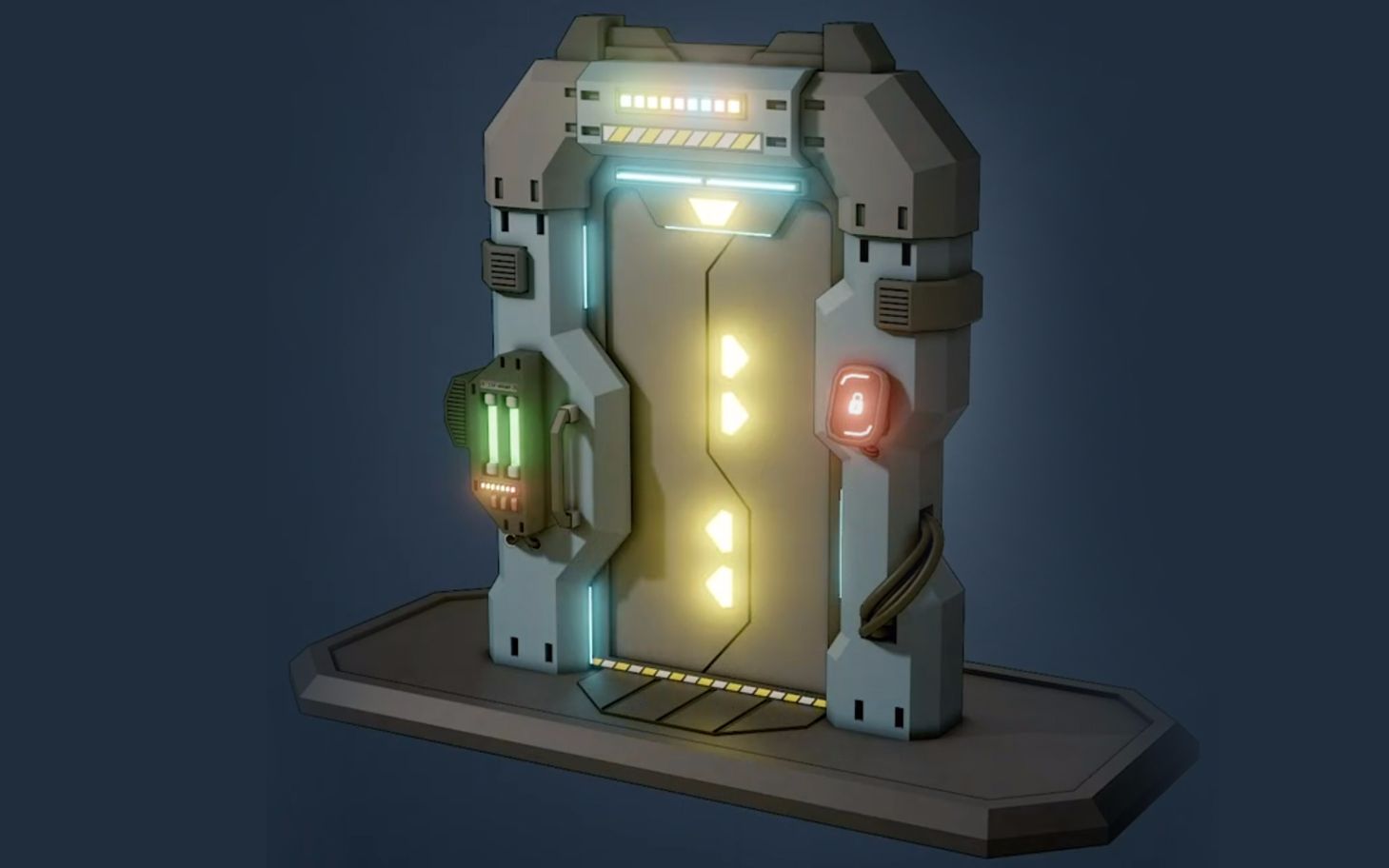 max道具建模,游戏道具"传送门"高模卡线布线完整教程演示