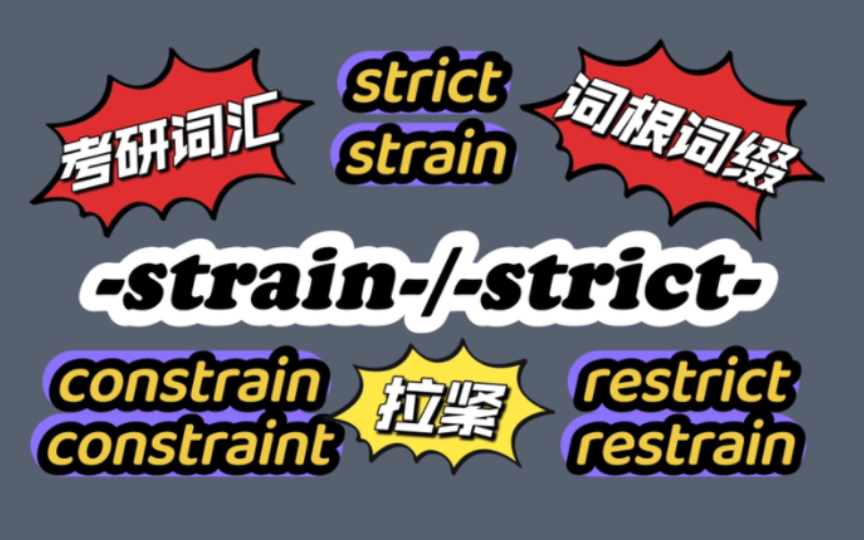 考研词汇 | 凹凸讲单词(词根词缀版)strain/strict哔哩哔哩bilibili