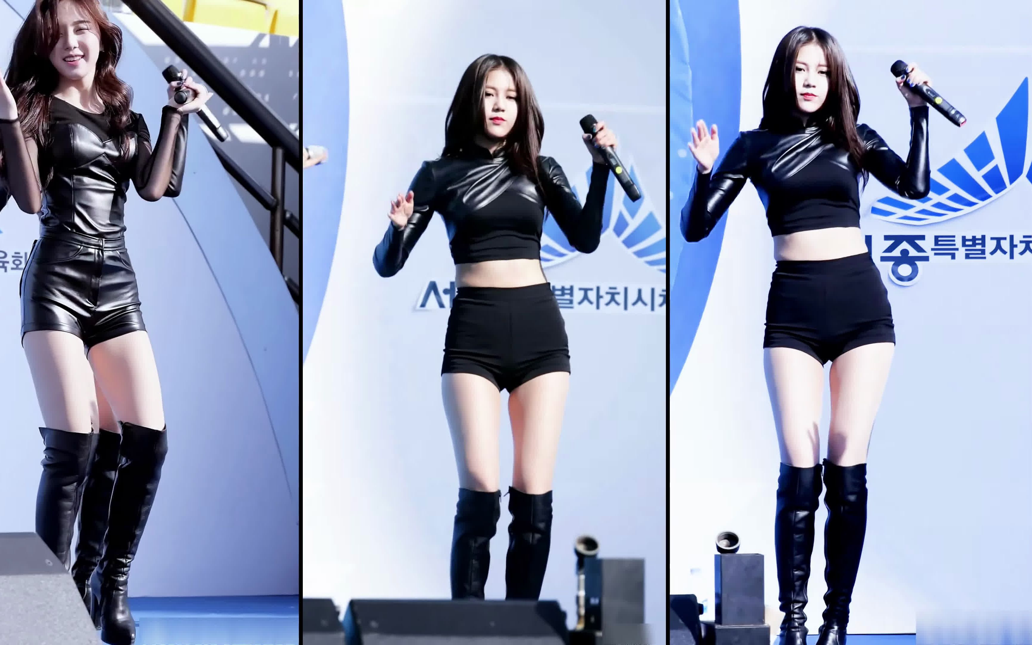 [4k拼接]150425 aoa 猫步轻俏 申惠晶饭拍三合一