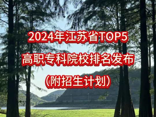 2024年江苏省TOP5高职专科院校排名发布(附招生计划)哔哩哔哩bilibili