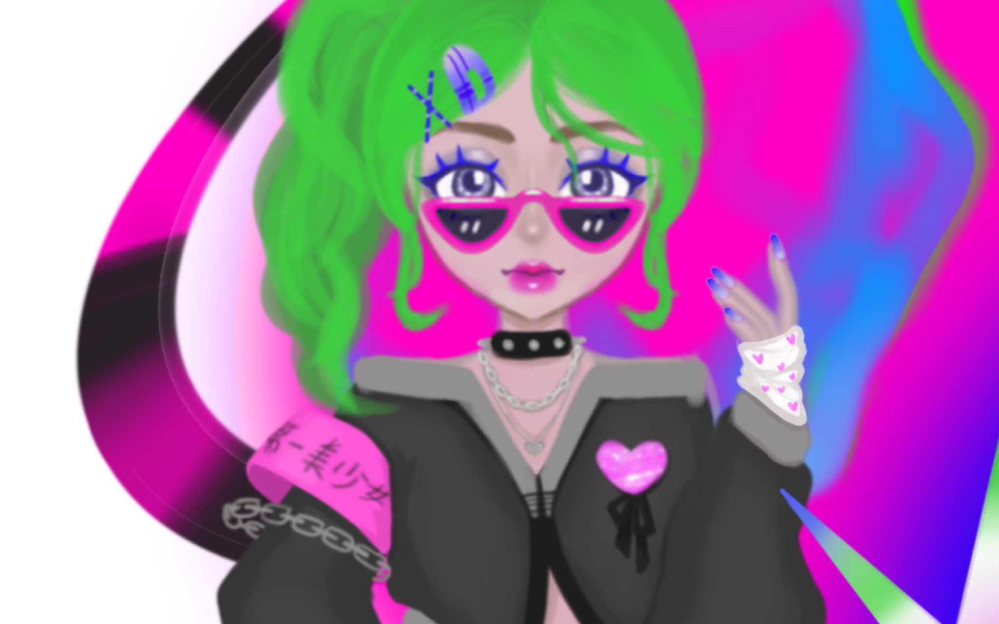 【procreate】突发奇想而画的黑皮辣妹