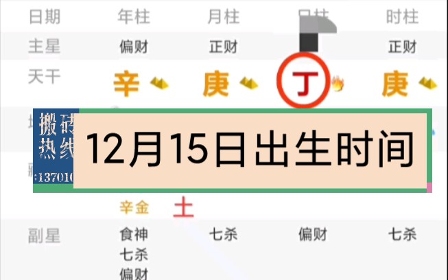 2021年12月15日出生八字的时间分析哔哩哔哩bilibili