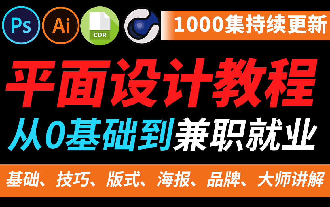 【平面设计】成功上岸,1000集平面设计系统教程 ,免费分享,包含所有平面知识(海报、品牌、版式等)哔哩哔哩bilibili