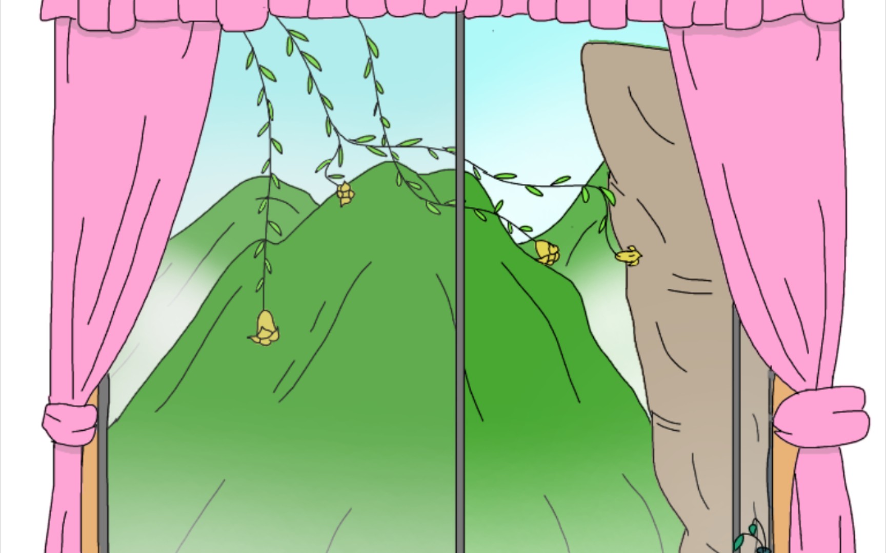 画我所画窗外的风景又一天