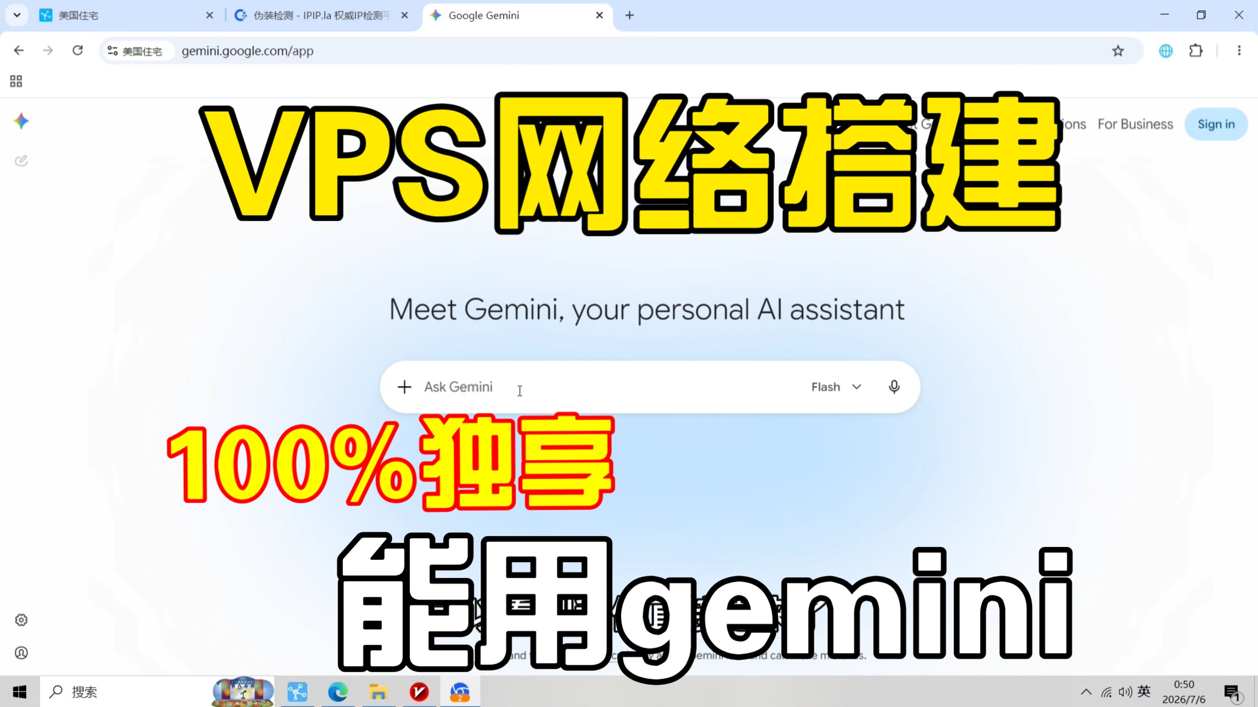 VPS网络搭建,独享能用gemini纯净网络IP