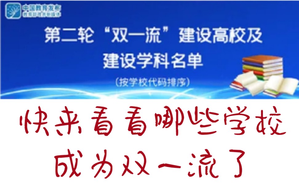 第二轮“双一流”建设高校及建设学科名单(按学校代码排序)哔哩哔哩bilibili