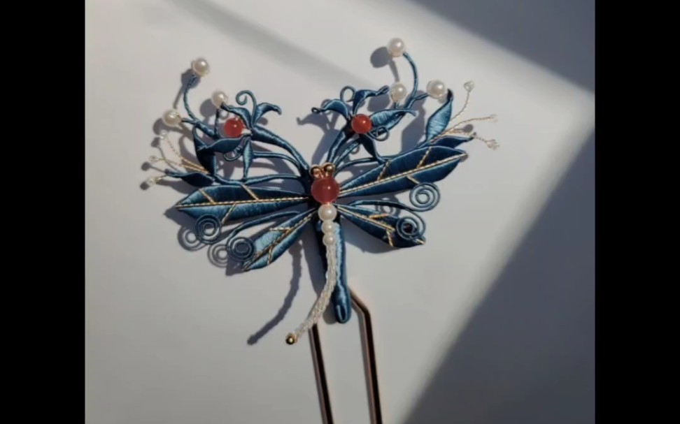 仿故宫系列蜻蜓缠花发钗