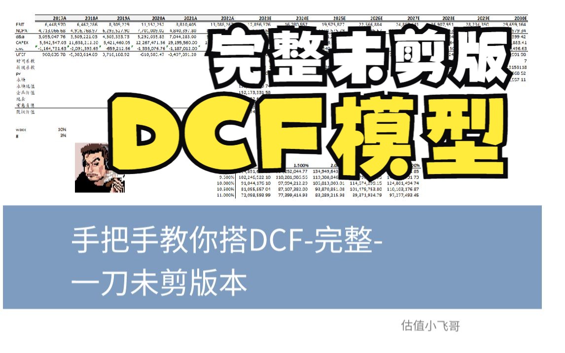 手把手教你做DCF估值,完整未剪辑,估值小飞哥哔哩哔哩bilibili