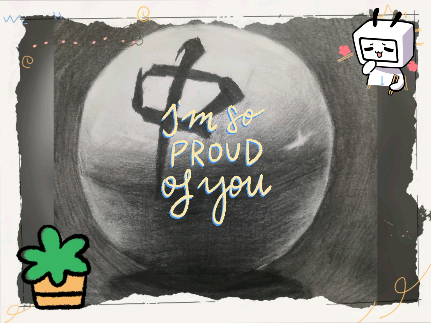 用素描画一个台球