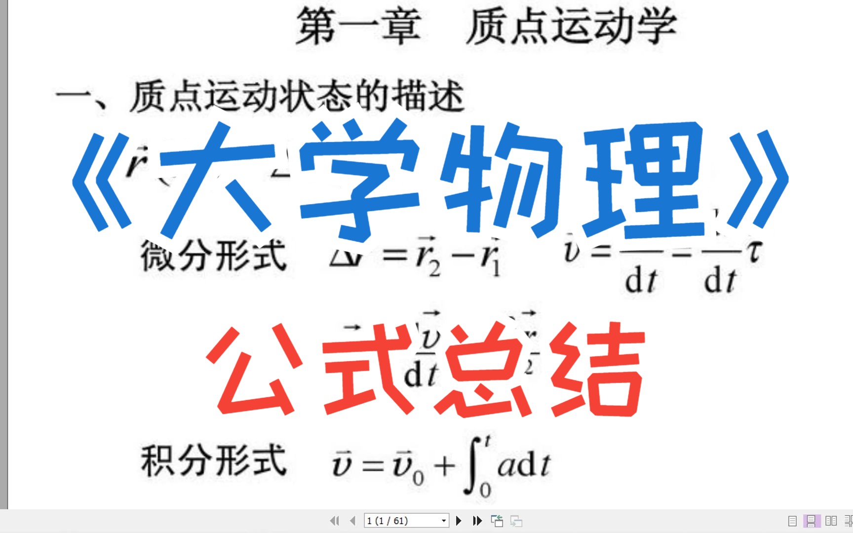 [图]学习必备《大学物理》公式总结，熟记公式，拒绝摆烂！