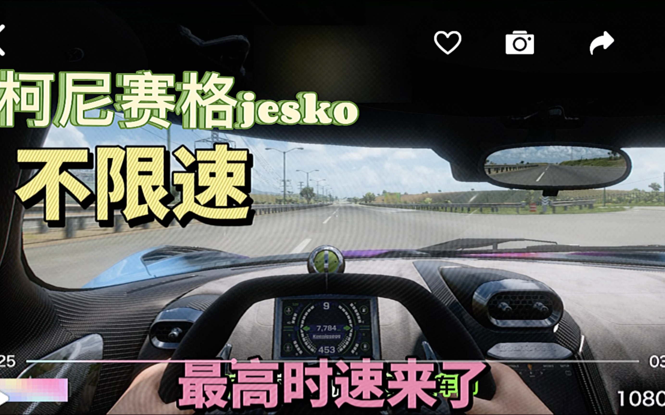 剛剛提的車,柯尼塞格jesko不限速最高時速