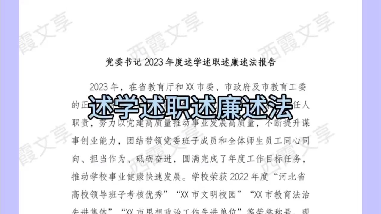 党委书记2023年度述学述职述廉述法报告哔哩哔哩bilibili