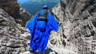 【翼装飞行】从阿尔卑斯山一跃而下！萨松热一个笔直陡峭的路线！