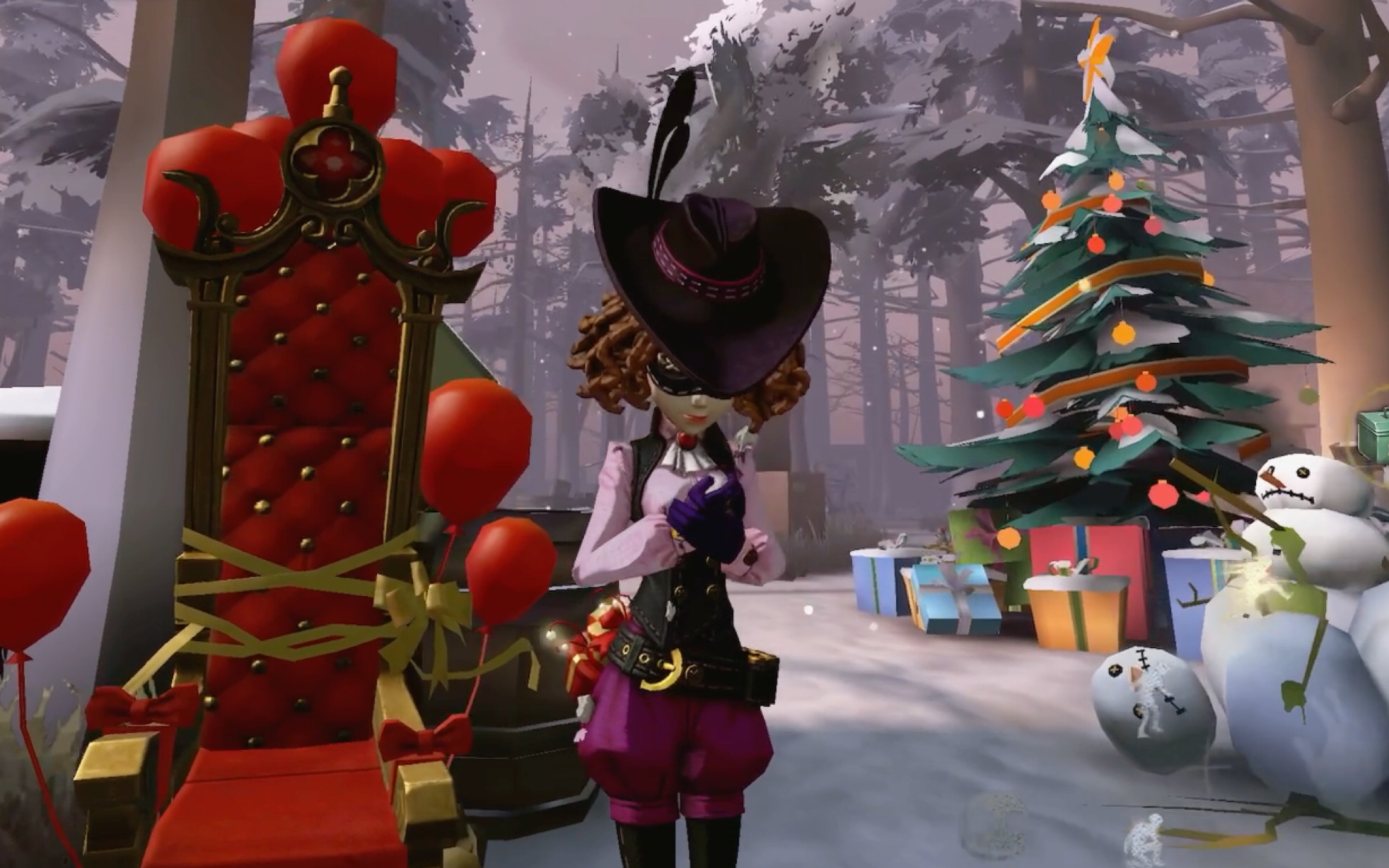 第五人格 女金皮回响动作 里奥的回忆 初晨 游戏内实景录制 圣诞节