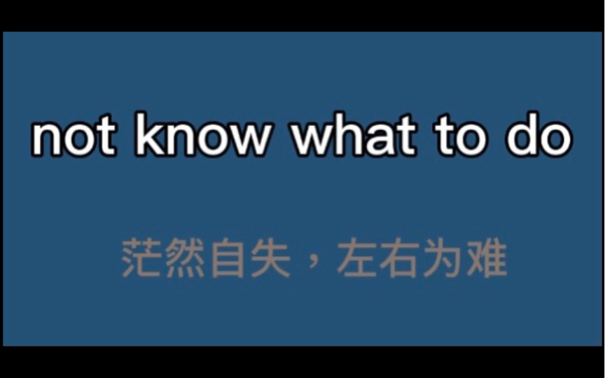 [图]not know what to do：茫然自失，左右为难