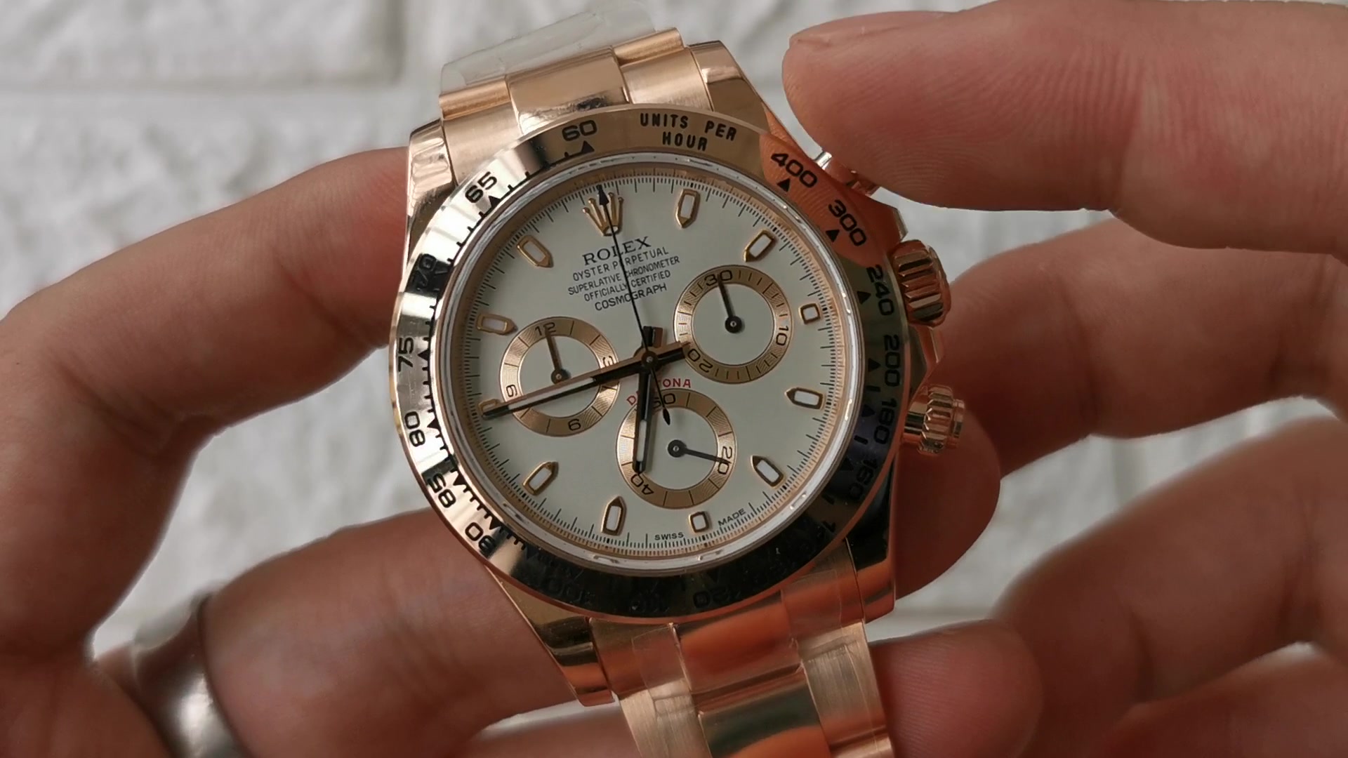 劳力士迪通拿116505象牙白,正品三件套盘针圈改装