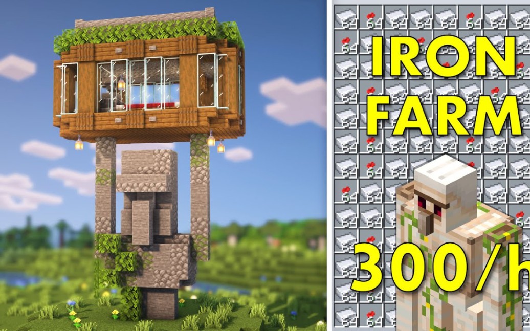 【Minecraft】如何建造刷铁农场教程（Goldrobin）_单机游戏热门视频