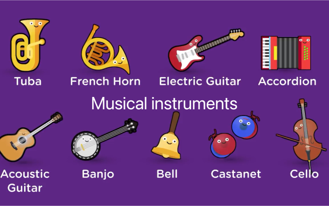 [图]Musical instruments sounds for kids