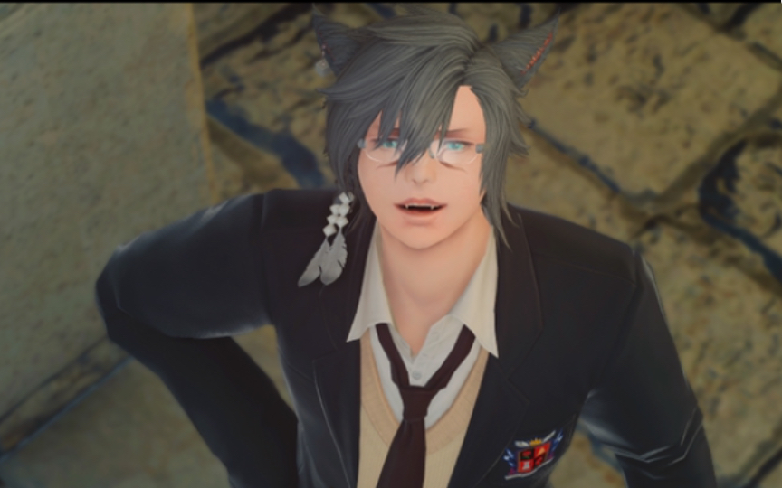 【ff14】来看灰发佣兵头猫男