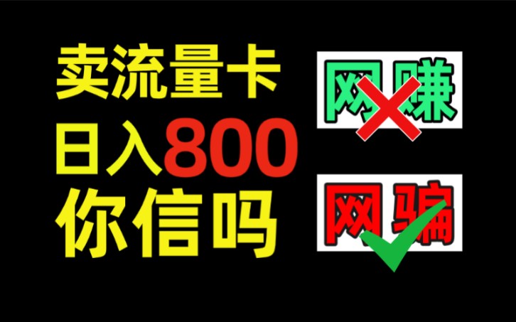 网赚?诈骗》卖流量卡日入800??哔哩哔哩bilibili