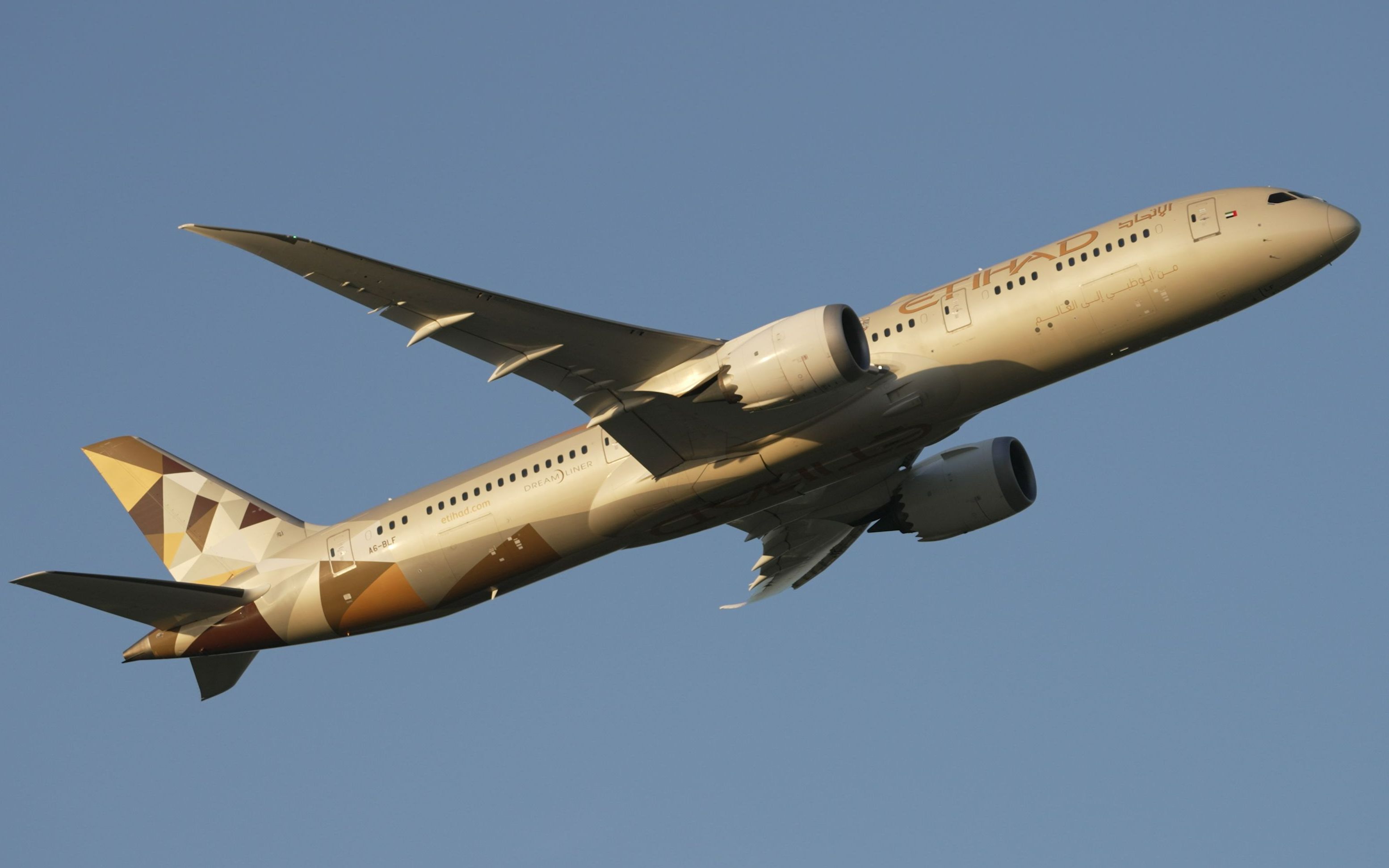 [4k] 阿联酋阿提哈德航空 波音787-9 a6-blf pek跑道19 可以起飞!