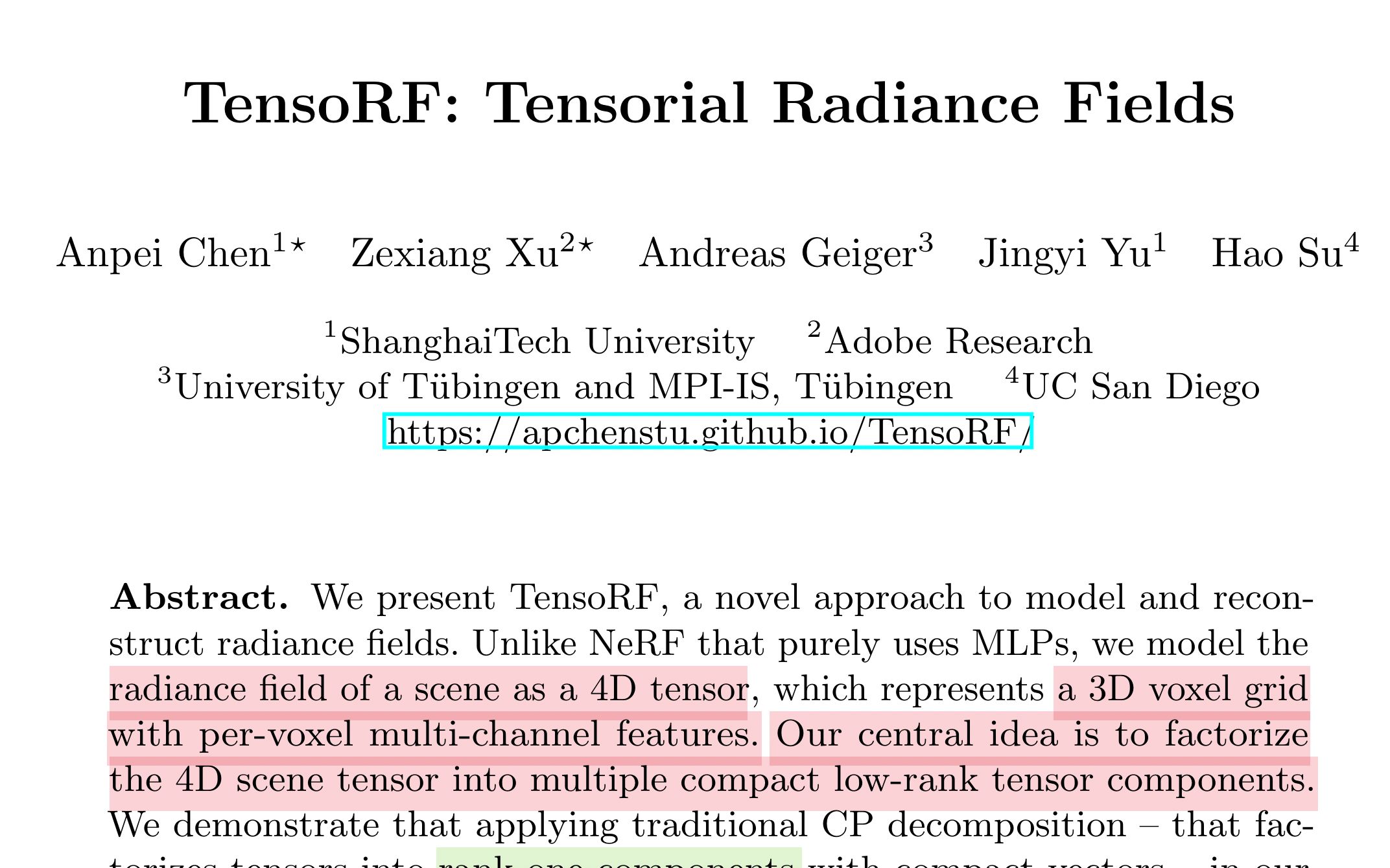 [论文代码阅读]TensoRF: Tensorial Radiance Fields哔哩哔哩bilibili