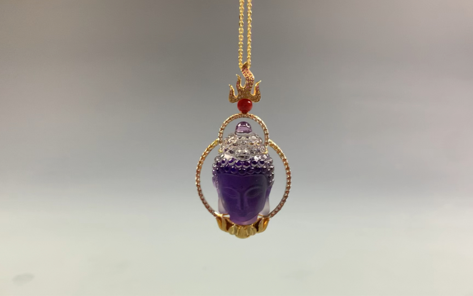 紫水晶佛造像吊坠