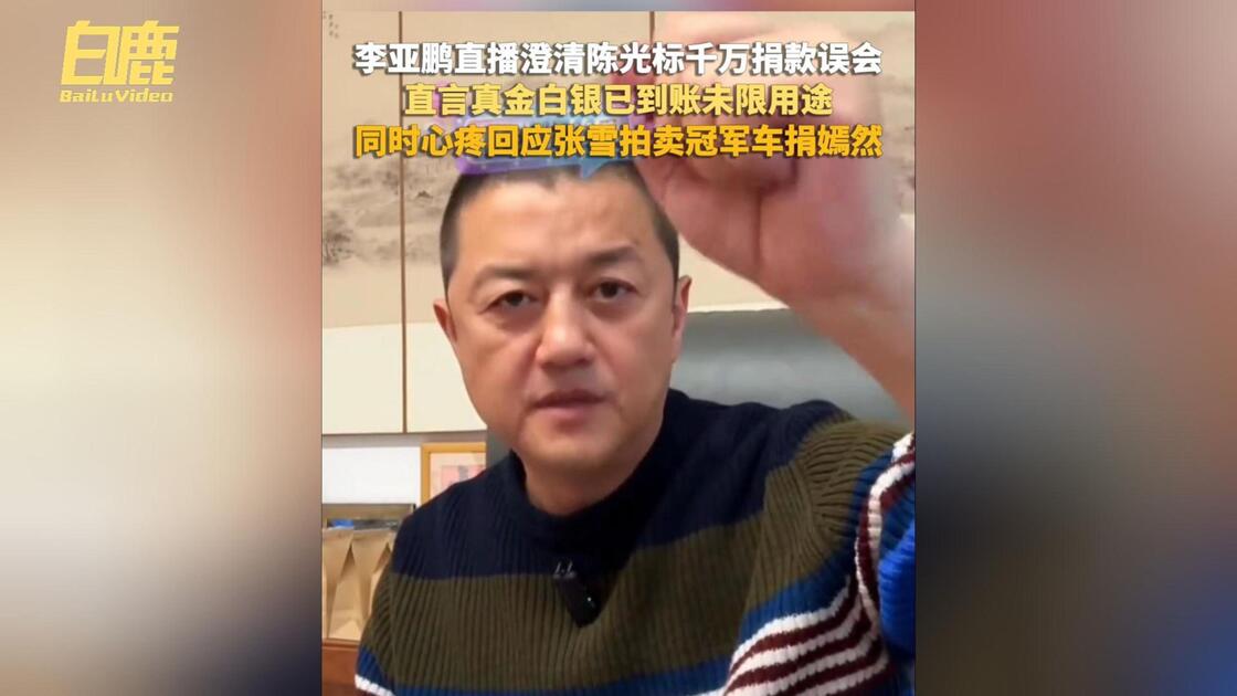 李亚鹏直播澄清陈光标千万捐款误会,直言真金白银已到账未限用途,同时心疼回应张雪拍卖冠军车捐嫣然_哔哩哔哩_bilibili