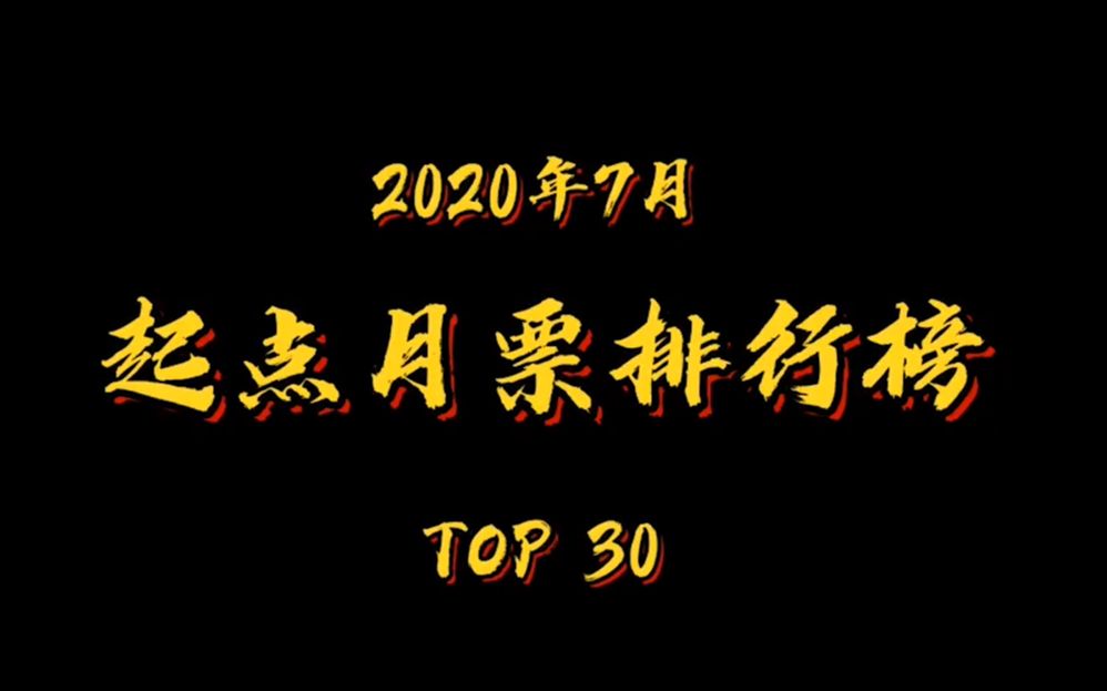 [图]2020年七月起点月票排行榜