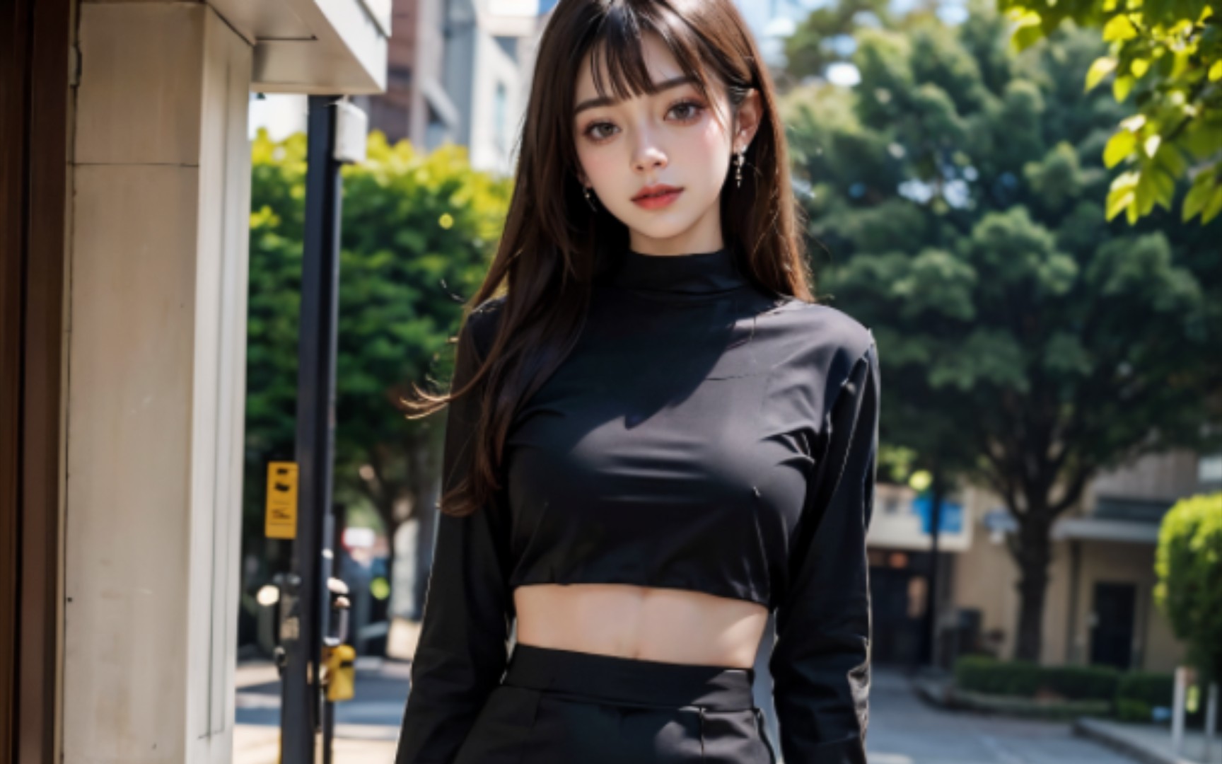 写实风黑发长腿时尚范的小姐姐