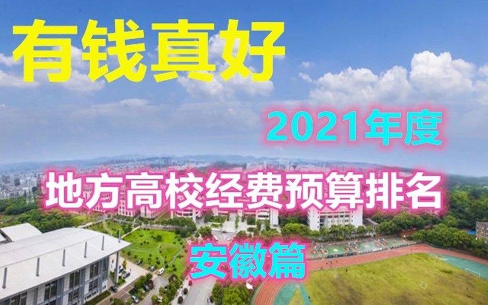 2021年度地方高校预算经费排名(安徽)哔哩哔哩bilibili