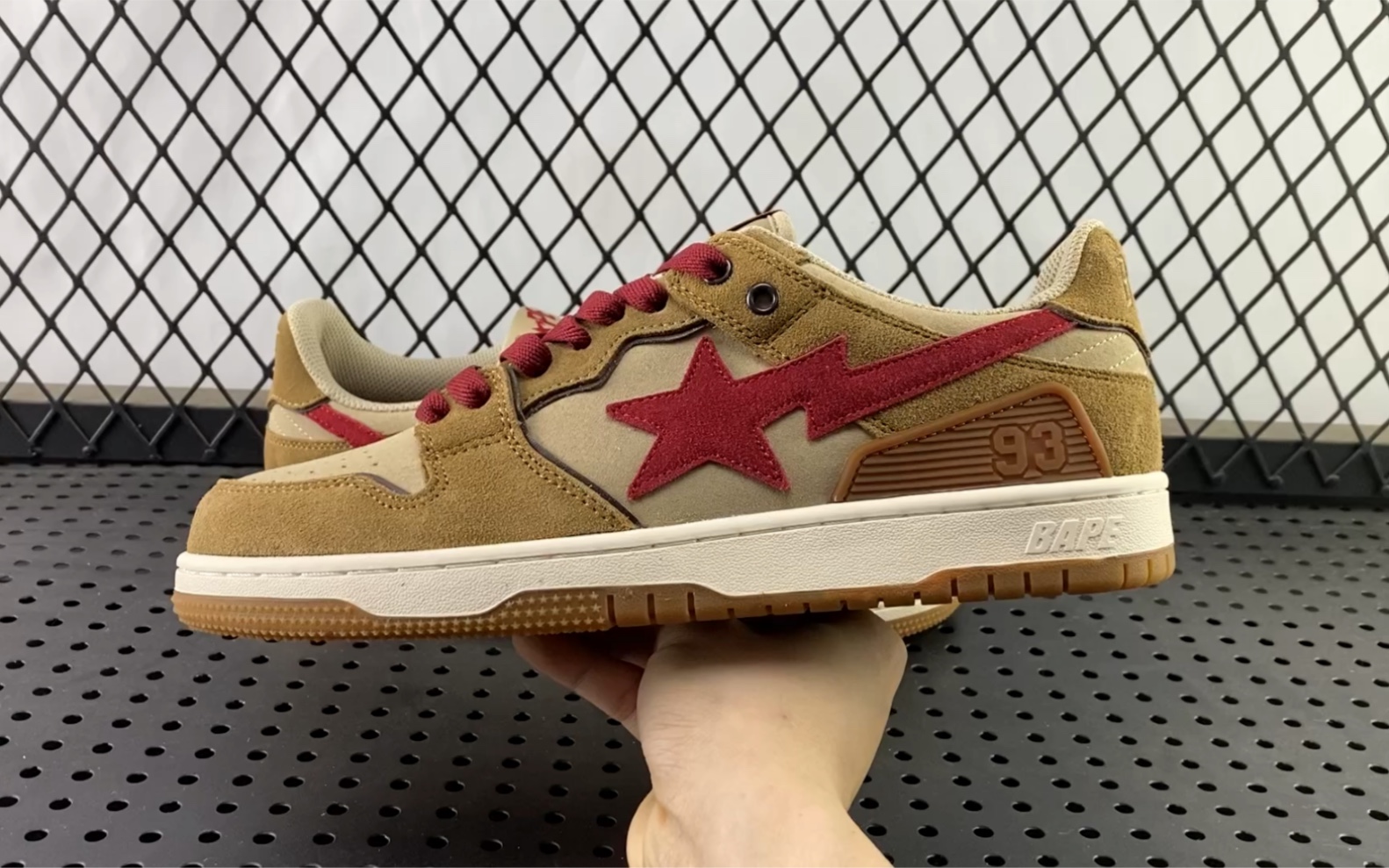 bape猿人头星星板鞋!棕色红标配色!尺码36-45带半码!原版开发品质!