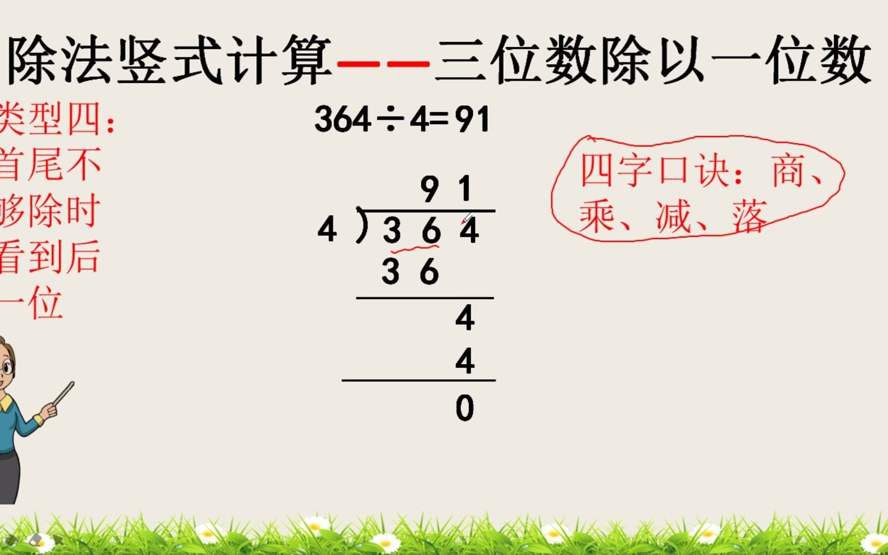 除法竖式三位数除一位数竖式详细解答(4)哔哩哔哩bilibili