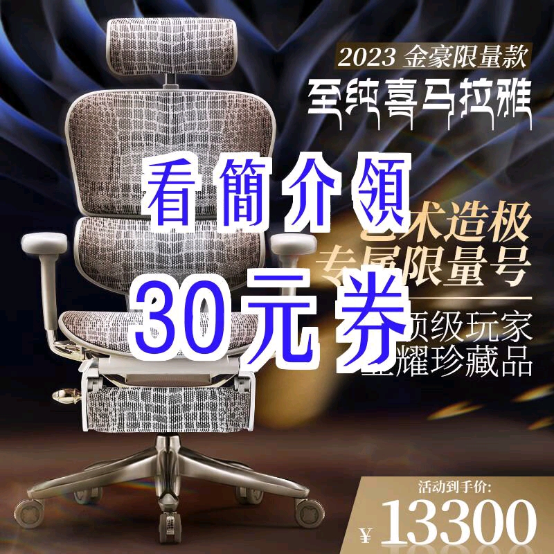 【30元券】保友办公家具(Ergonor)金豪限量款 至纯喜马拉雅 人体工学椅 奢华老板椅电脑椅办公椅 至纯喜马拉雅+躺舒宝哔哩哔哩bilibili